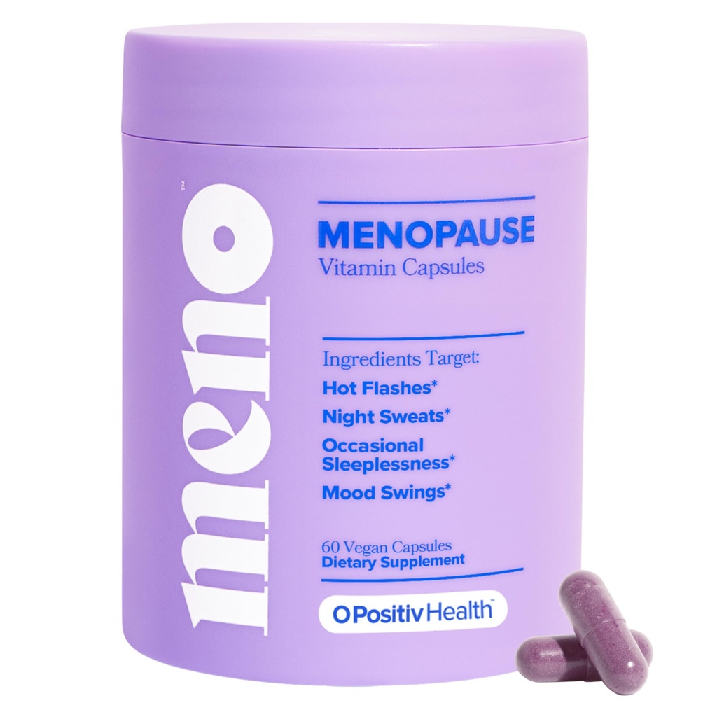 O Positiv MENO Vitamíny pro menopauzu - Hormone- Free Menopauza Dodatek pro ženy - Black Cohosh & Ashwagandha KSM-66 - Pomáhá zmírnit horké záblesky, noční poty, Mood Swings - 30 Servings (Balení po 1)