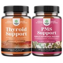 Balení komplexu podpory bylin štítné žlázy a bylinné PMS Supplement pro ženy - Mood Enhancer Energy Supplement pro zdraví štítné žlázy - Ženský komplex rovnováhy s PMS vitaminy pro ženy