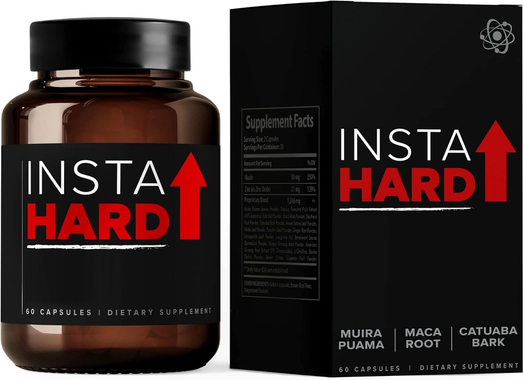 Doplněk Kapsle w / Maca Root, Tribulus Terrestris Extract, Muira Puama na podporu energie, výkon, Wellness & Nitric Oxide pro muže a ženy - 60 Počet