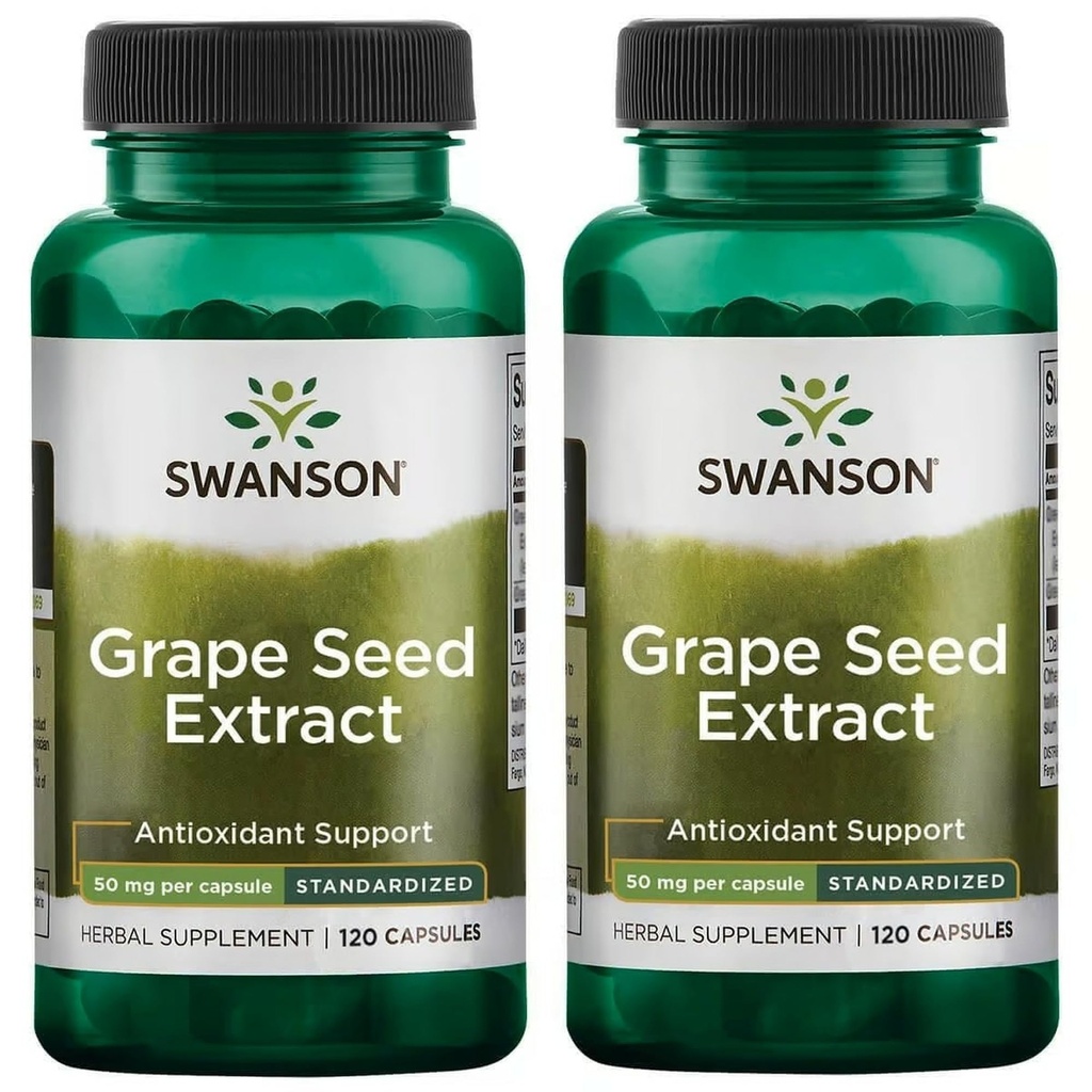 Swanson Grape Seed Extract (Standardizovaný) 50 miligramů 120 Kapsle (2 balení)