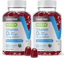 VITEEY Vitamin D3 Gummies pro dospělé a dospívající - 5 000 IU, 125mcg, Ultra síla - bez cukru, kost, kloubní a svalové zdraví, imunitní boost - Vegetarián, želatina zdarma - Chutné žvýkací Berry ochucené gumy