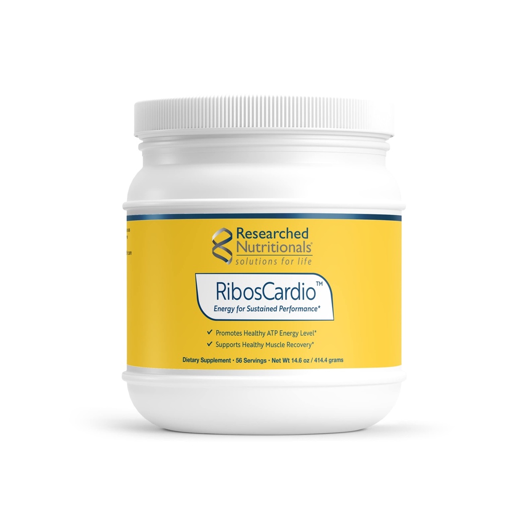 Výzkumné živiny RibosCardio ATP Energy Powder - D Ribose & L Carnitin dodatek s hořčíkem, Malic acid - Podporuje svalovou obnovu, srdeční zdraví a zdraví mozku (41.4 g)