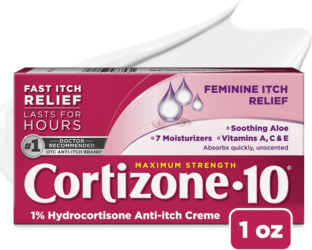 Kortizon 10 Maximální síla Feminin Itch Cream, 1% Hydrokortizon, 1 oz.