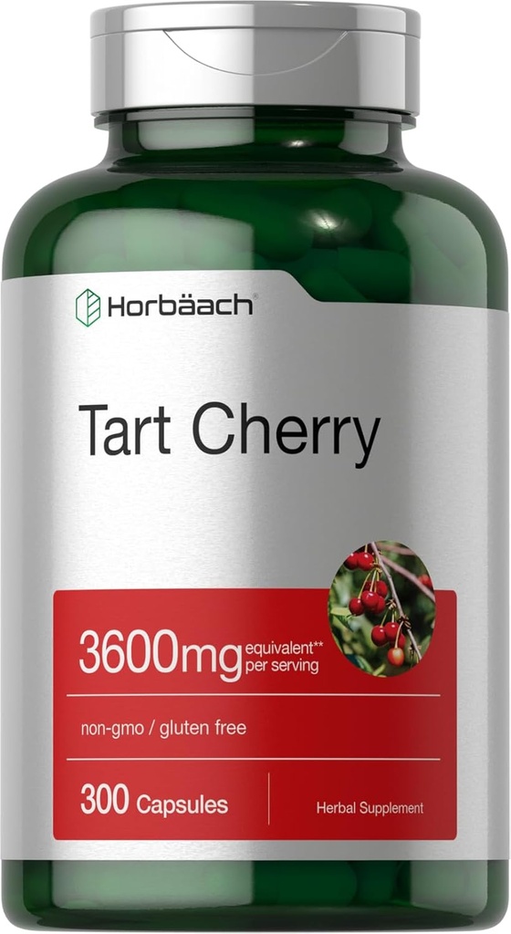 Horbäach Tart Cherry Extract Capsules 124; 3600mg Supplium 124; 300 pilulek 124; Non- GMO, gluten Free Supplium 124; Tradiční bylinný dodatek