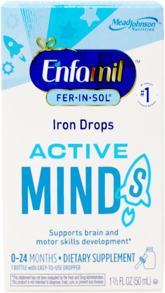 Enfamil Fer- In- Sol Supplement Kapky pro kojence a batolata, 15 mg, 1, 67 fl oz (50 ml)