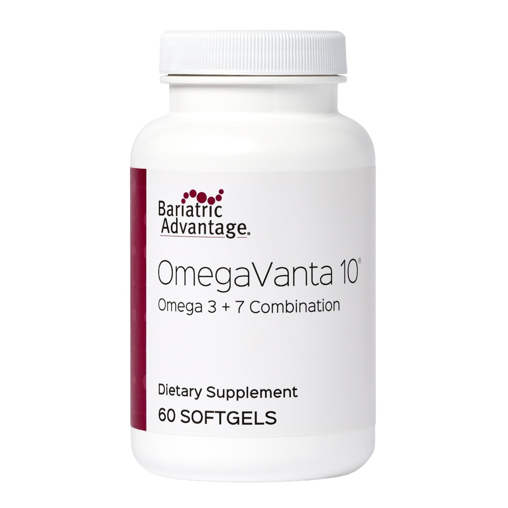 Bariatrická výhoda OmegaVanta 10 - Omega Fish Oil - Obohacený EPA & DHA - Enteric Softgel Design - Podporuje zdraví srdce * - Natural Lemon Flavor - 60 Softgels