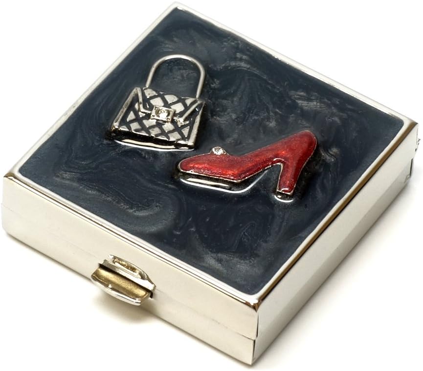 9311 Náměstí malé Pill Box Organizátor Black Red Gold Ženy Cestovní Pill Pouzdro Kapsa Kapesní Kontejner Denní portable Medicine Vitamin Box Medikace Dodatek Mini skladování