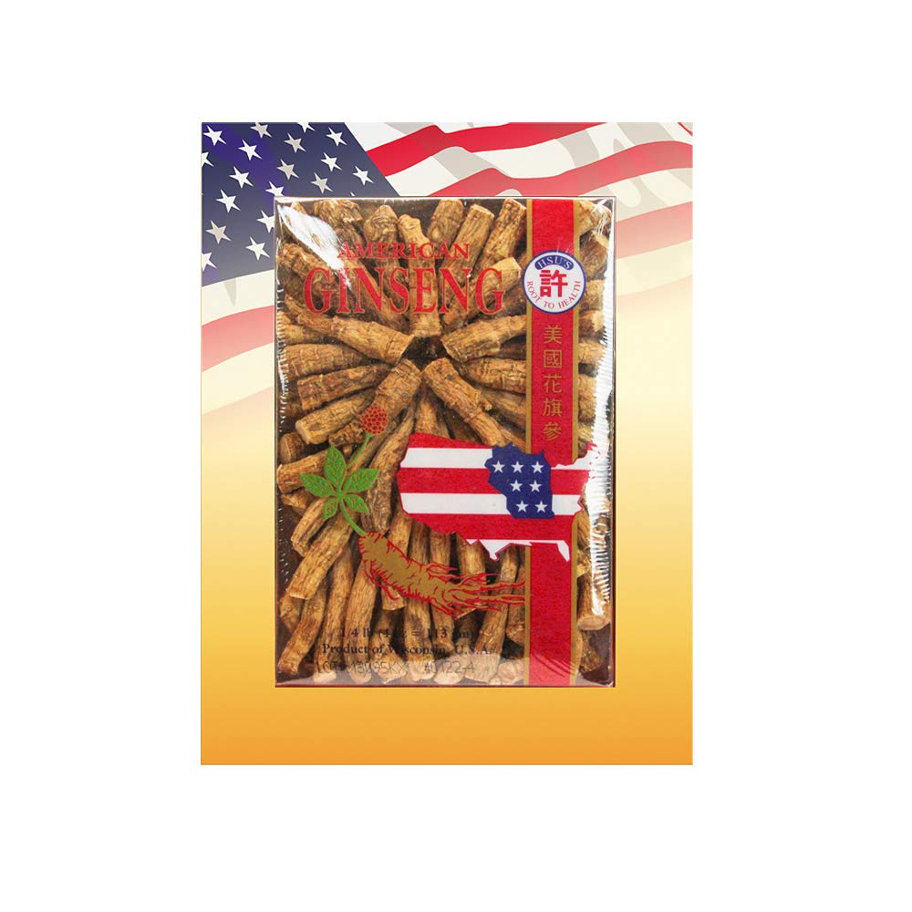 Hsu je SKU 122-4 124; Medium Prong 124; Pěstované Wisconsin American Ginseng Direct z Ginseng zahrady 124; Ginseng je 124; 4oz Box, Ginseng