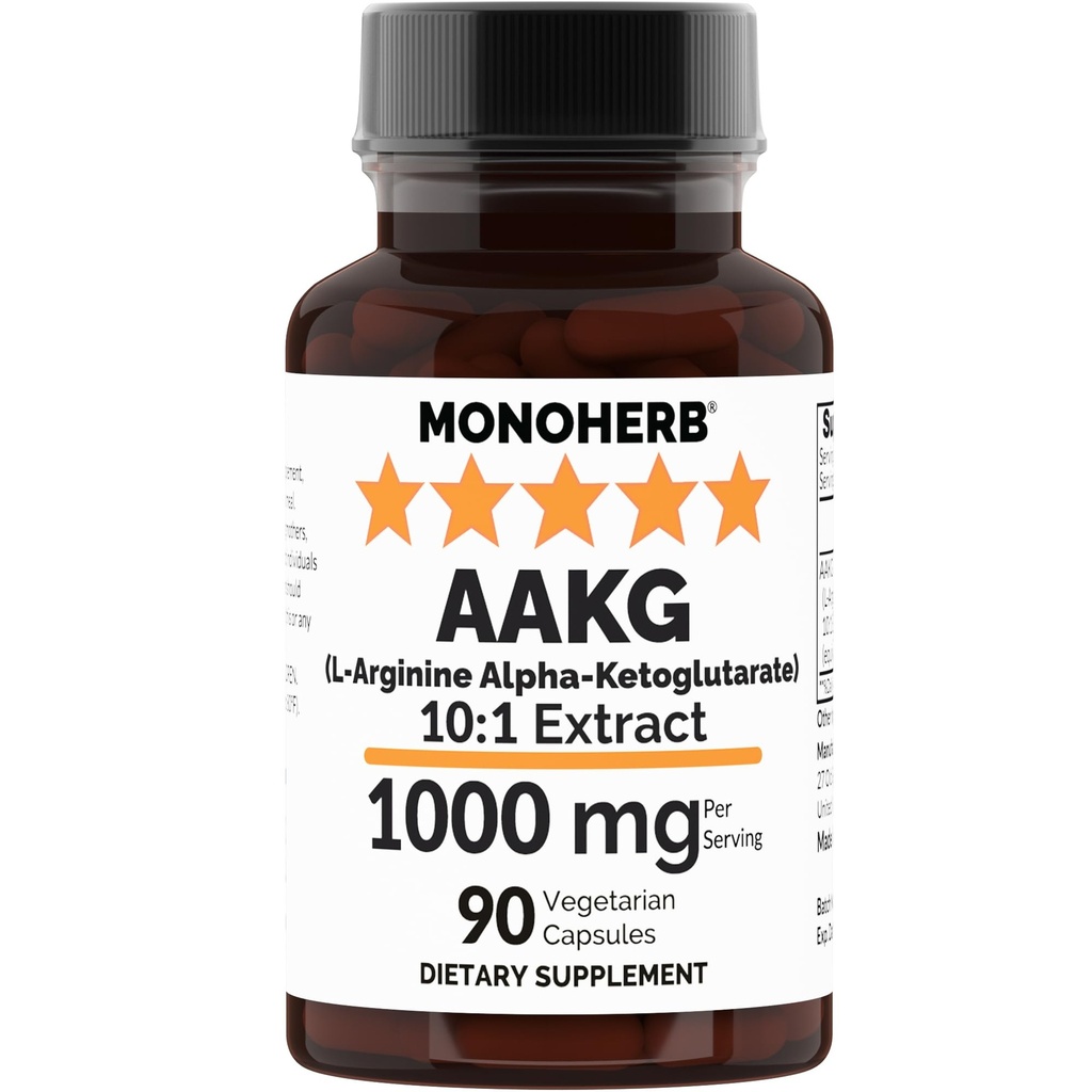 MONOHERB AAKG - L- arginin- alfa- ketoglutarát - 1000 mg - 90 Vegetariánských tobolek