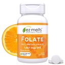 EZ Melts Rozpustný folát 1,667 mcg, L- methylfolát, Sugar- Free, 2- Month Supply - 1 balení