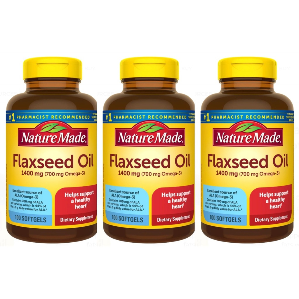 Nature Made Organic Flaxseed Oil 1400 mg 700mg Omega 3 100 Tekuté ponožky 3 BALENÍ