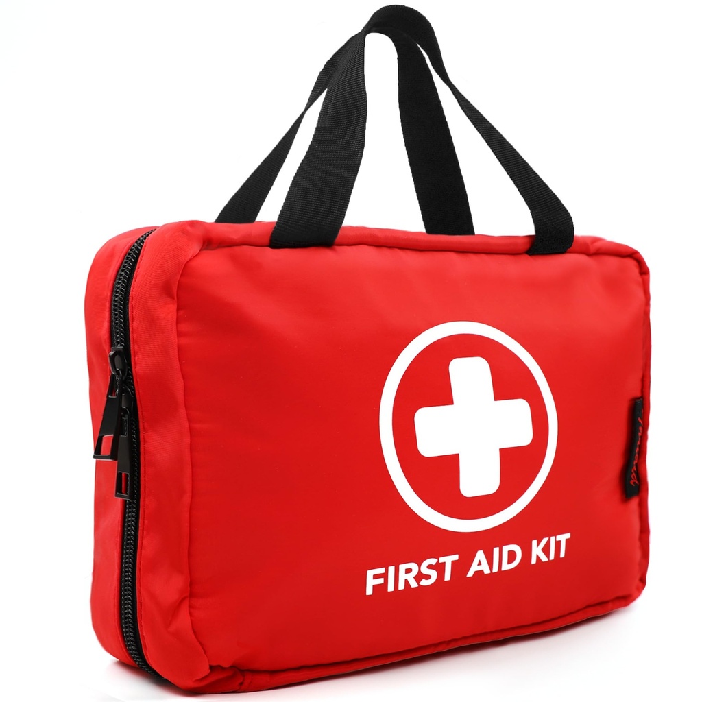 330 Kousek první pomoc Kit, Premium vodotěsný Kompaktní Trauma lékařské kity pro jakékoliv mimořádné události, Ideální pro domov, kancelář, auto, cestování, venkovní, kempování, turistika, Lodě (červená)