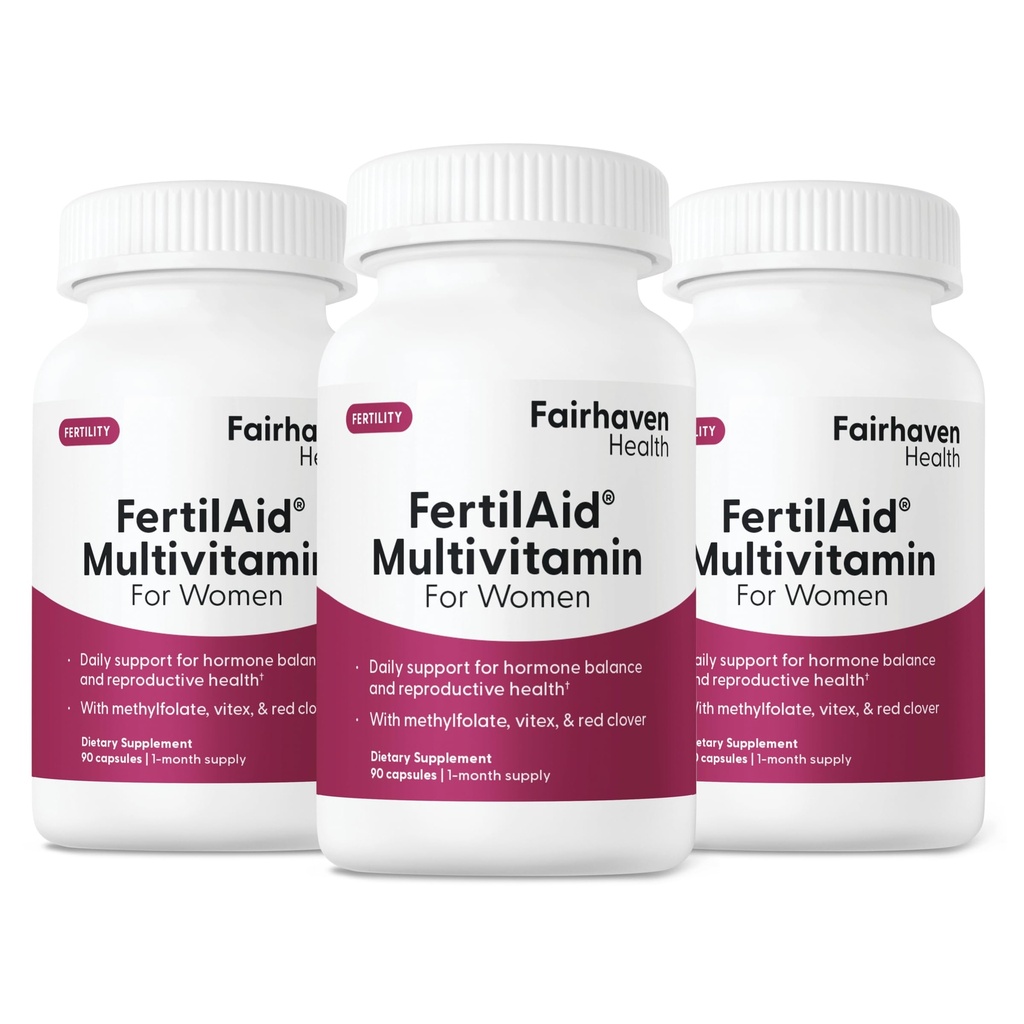 Fairhaven Health Fertilaid pro ženy 124; Prenatální vitaminové plodnosti doplňky pro ženy 124; Koncepce pro ni s Vitex a Folate current 124; Podpora Cycle Regularity a ovulace * 124; 270 Kapsle