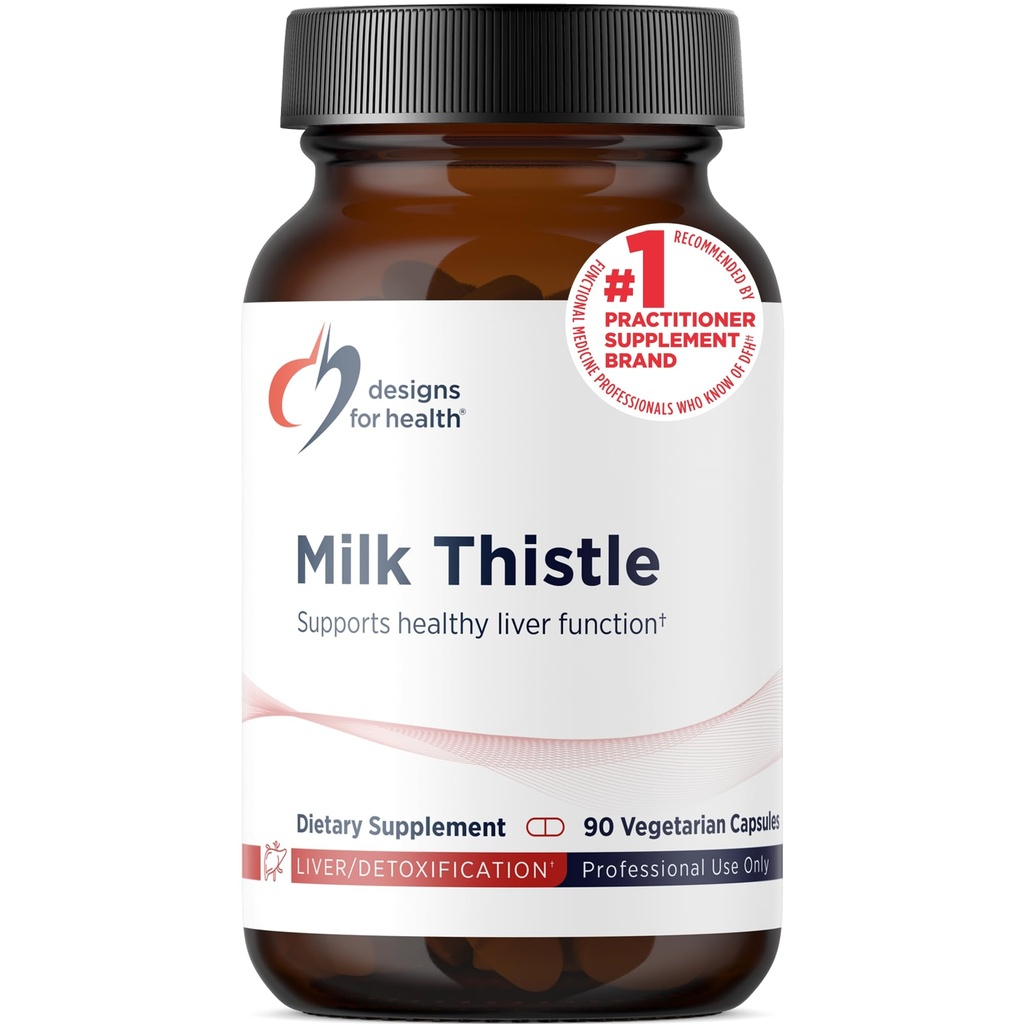 Designs for Health Milk Thistle Extract - Vysoce standardizované na 80% Silymarin z mléka Thistle Seed - Játra + Detox Supplement with Sunflower Lecithin to Improve Absorption (90 Kapsle)