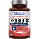 Probiotika 60 miliard CFU 19 Kroužek pro muže a ženy, se 100 mg Prebiotické, Stabilní, 2- in-1 Denní péče Probiotické, Non- GMO, Digestivní a imunitní zdraví, 60 Veggie Kapsle