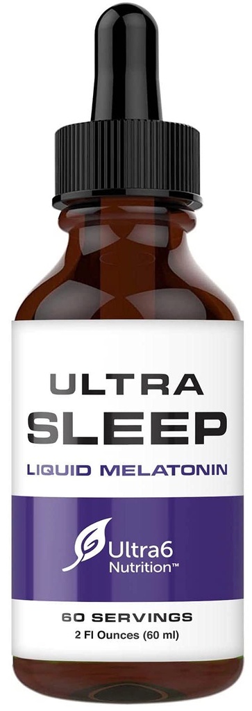 Ultra6 Nutriční melatonin Kapky s kořen Valerian - tekutý melatonin Spící dodatek s 5 HTP & Vášeň Květ - Liquid spánková pomoc Síla Směs pro dospělé
