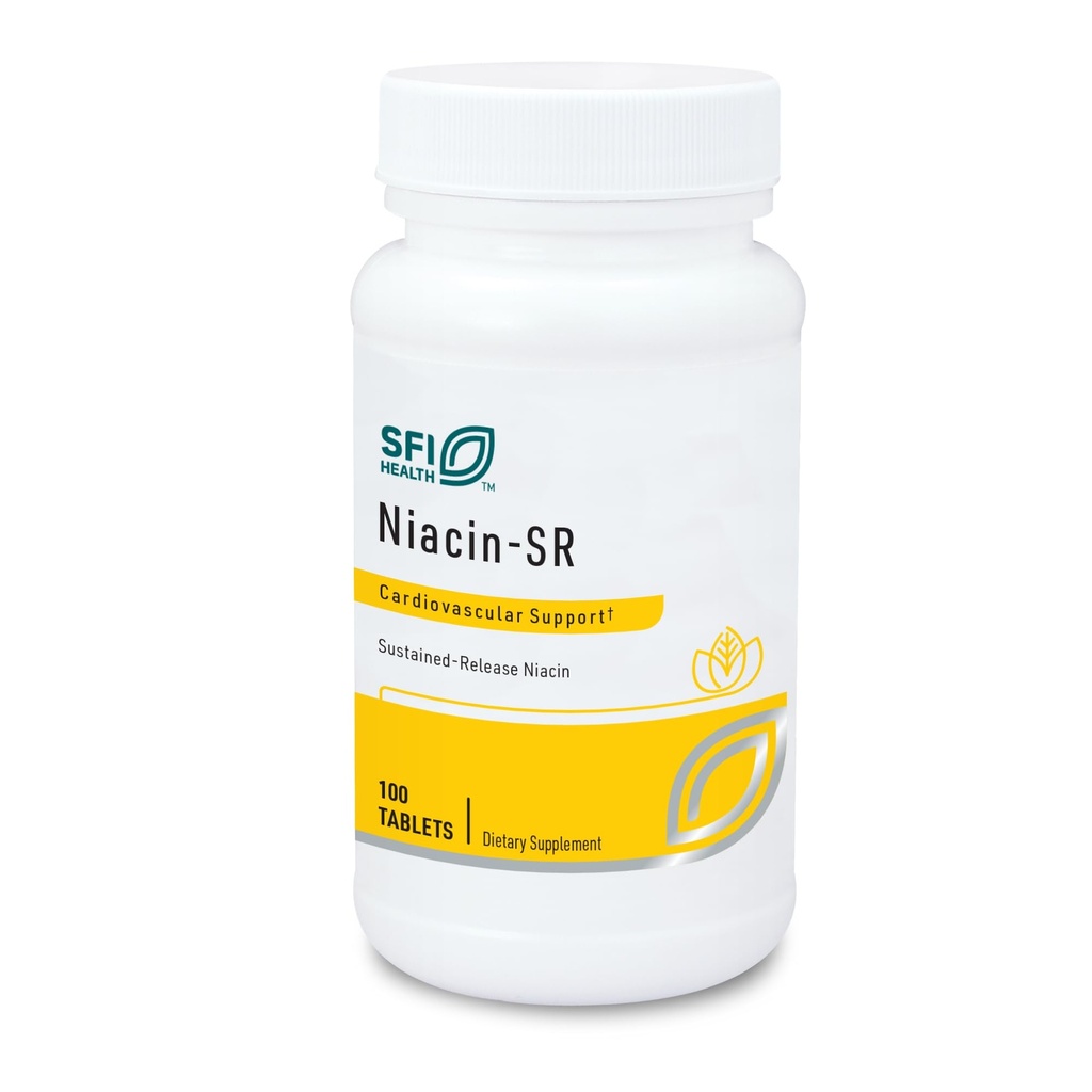 Klaire Labs SFI Health Niacin- SR - 500 miligramů setrvalé uvolnění esenciální vitamín B3, aby se zabránilo splachování, nastavitelná dávka a hypoalergenní (100 hodnocené tablety)