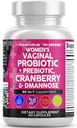 Čistá Nutraceutics Vaginální Probiotika pro ženy s brusinkou, D- Mannose, Prebiotika, pH Balance Support, Feminin Zdraví, Močová Trakt Čistota - Kapsle Alternativní k Gummies - 60 Počet
