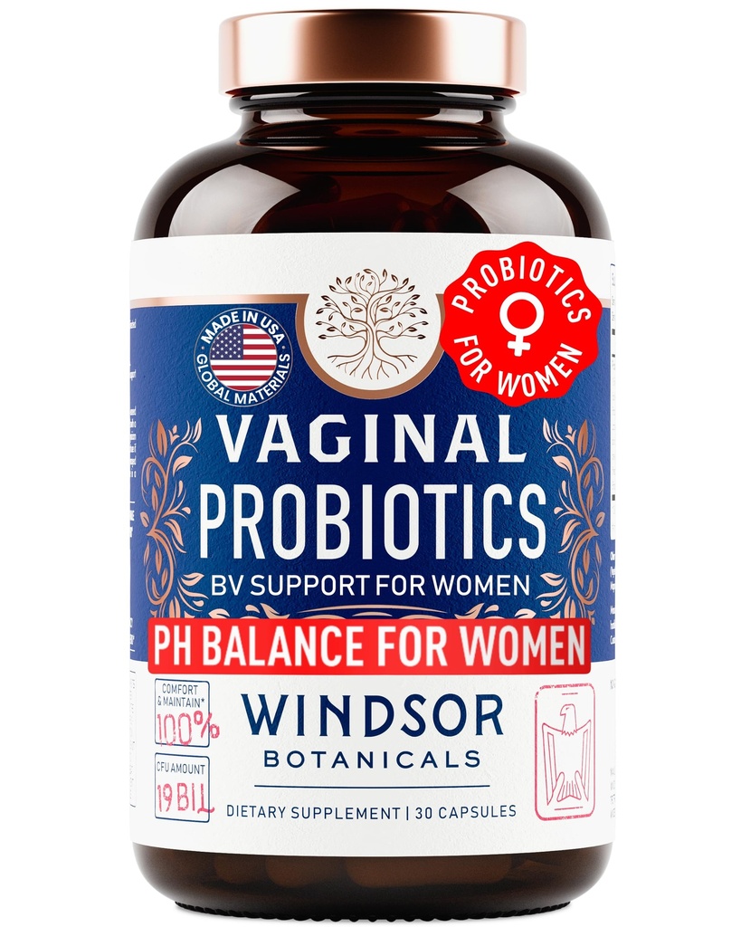 Vaginal Probiotics for Women - 19Bil CFU,15-Strain Lactobacillus Probiotic for PH Balance, Urinary Tract Support, Odor & Yeast Health - Balance Complex for Women BV Support Supplements - 30 Vegan Caps