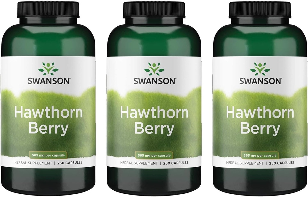 Swanson Hawthorn Berry Supplement- Antioxidant Flavonoidy (250 tobolek, 565 mg každé) 3 balení