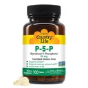 Country Life P-5-P Vitamin B6 - Biologicky dostupný Pyridoxal-5-Fosfát doplněk pro energii, podporu nervového systému a růst červených krvinek - Certified gluten Free, Vegan, Non- GMO - 100 Kapsle