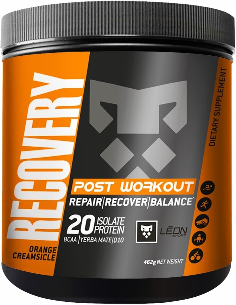 Leon Sport Post Cvičení Recovery Prášek / Muscle Recovery Prášek s proteinem, COQ10, Amino kyseliny a BCAA / Denní Protein & Amino Acid - 14 Služeb