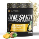 ONESHOT Pre Workout Powder for Men and Women - BCAAS Amino Acids Supplemente Powder, 200mg Caffeine, Beta Alanine Powder, Citrurline Malate Preworking Powder - Ananas Mango - 30 Služeb