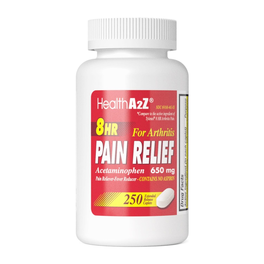 HealthA2Z ® Pain Relief Extended Release CLAS124; Acetaminophen 650mg CLAS124; 8 Hodin CLAS124; Arthiritis Pain CLAS124; Pain Reliever - Fever Reducer CLAS124; Obsahuje žádný Aspirin CLAS124; (250 Caplet)