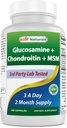 Nejlepší Naturals Glucosamine Chondroitin a MSM (Non- GMO) - Promotes Joint Health - 180 Count