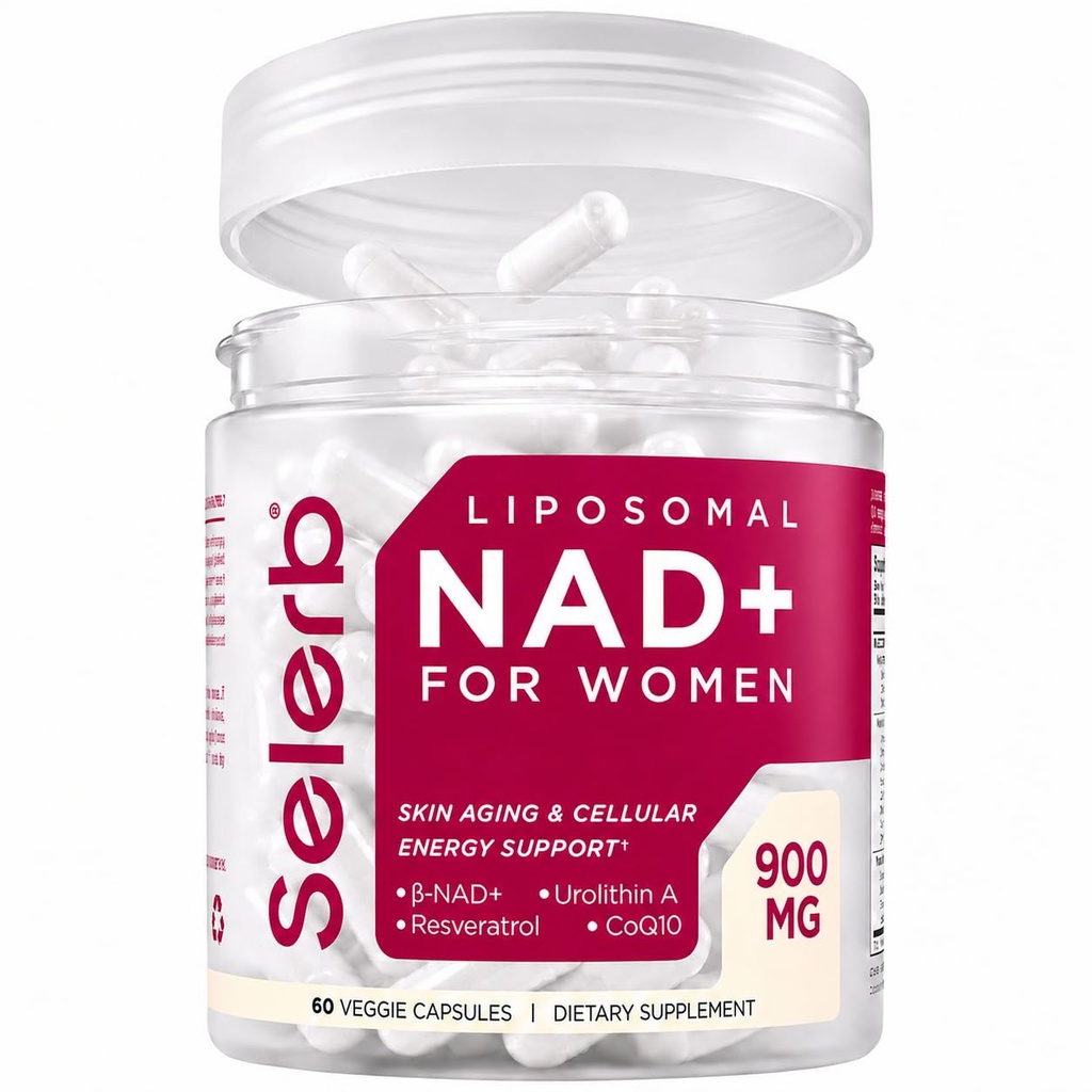 NAD + Dodatek pro ženy - NMN Alternativa s β-NAD +, Trans-Resveratrol, CoQ10, D-Ribose - Promotes Cellular Obnova, Energie, a Radiant Skin Health - 60 Kapsle Advanced