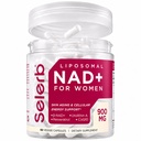 NAD + Dodatek pro ženy - NMN Alternativa s β-NAD +, Trans-Resveratrol, CoQ10, D-Ribose - Promotes Cellular Obnova, Energie, a Radiant Skin Health - 60 Kapsle Advanced