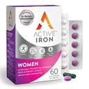 Active Iron Supplement 25mg + Multivitamin pro ženy - Klinicky osvědčený pro zvýšení energie a snížení únavy - Jemný, non- constipating Iron + Ženský Multivitamin - 30 Kapsle + 30 Tablety