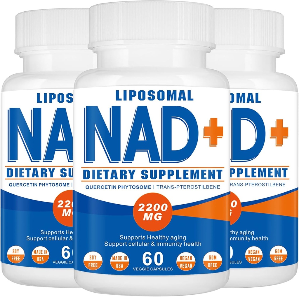 2200mg Lipozomální NAD + Doplněk, NAD dodatek pro celulární energii, Stárnutí Defese, 180 Kapsle