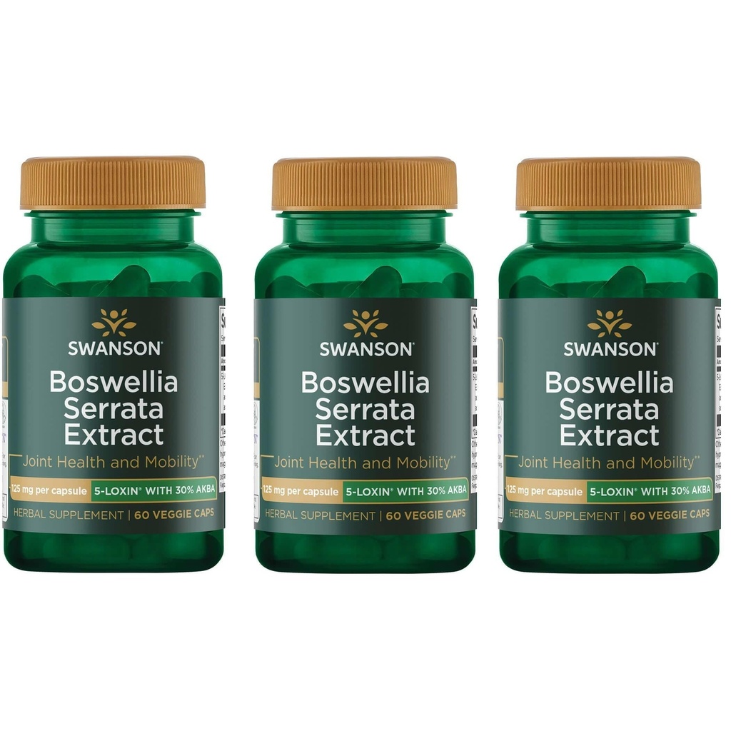 Swanson Boswellia Serrata Extract 125 mg 60 Veg Caps (3 balení)
