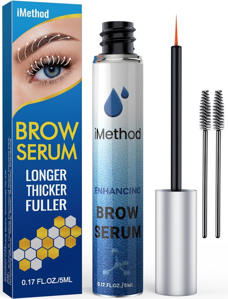 iMethod Oční obočí Růstové sérum - Oční obočí Sérum pro růst obočí, Silnější obočí ve 4 týdnech, Brow Boost, Přírodní Oko Brow Enhancer 5ML, Clear