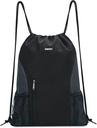WANDF Drawstring Backpack Sportovní tělocvična Sackpack s Mesh Kapsy vody odolné String Bag pro ženy muže (černá)