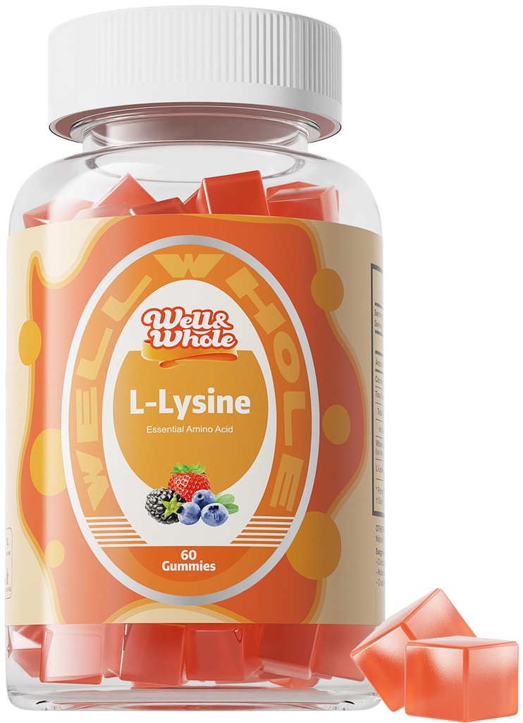 L- lysinové gumy 1000mg - L- lysinové doplňky pro děti a dospělé - Lip a Cold Sore * Podpora žen - Žvýkací lysinové gumy s vitaminem B12 - Vegan, Non GMO, gluten- Free, 60 Counts