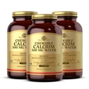 Solgar Chewable Calcium 500 mg - 120 Wafers, balení 3 - Promotes Muskuloskeletální zdraví - Non- GMO, Vegan, gluten, pšeničná mouka a mléčné výrobky zdarma, Kosher - 180 Celkem služby