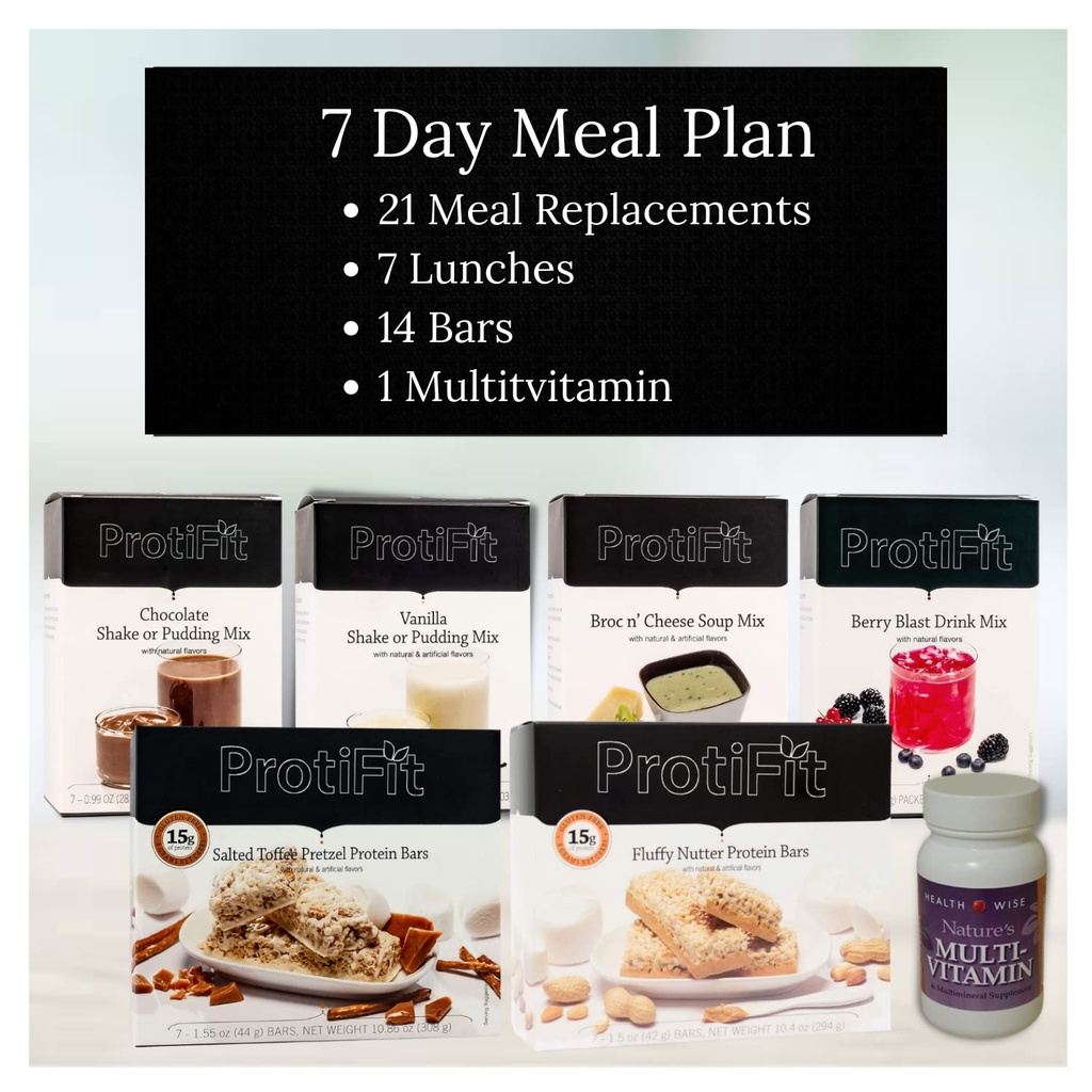 PROTIFIT - Startovací sada s vysokým obsahem bílkovin, 15g proteinové doplňky & Snacks, 30 dní Multivitamin, Ideální protein kompatibilní (7 den Kit)