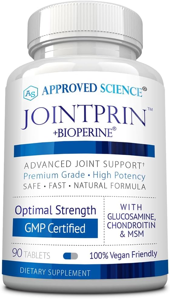 Schválené vědy Jointprin - Společná podpora dodatek - Glucosamine, MSM, Chondroitin, Turmeric, Boswellia, BioPerine - 1 měsíc dodávky
