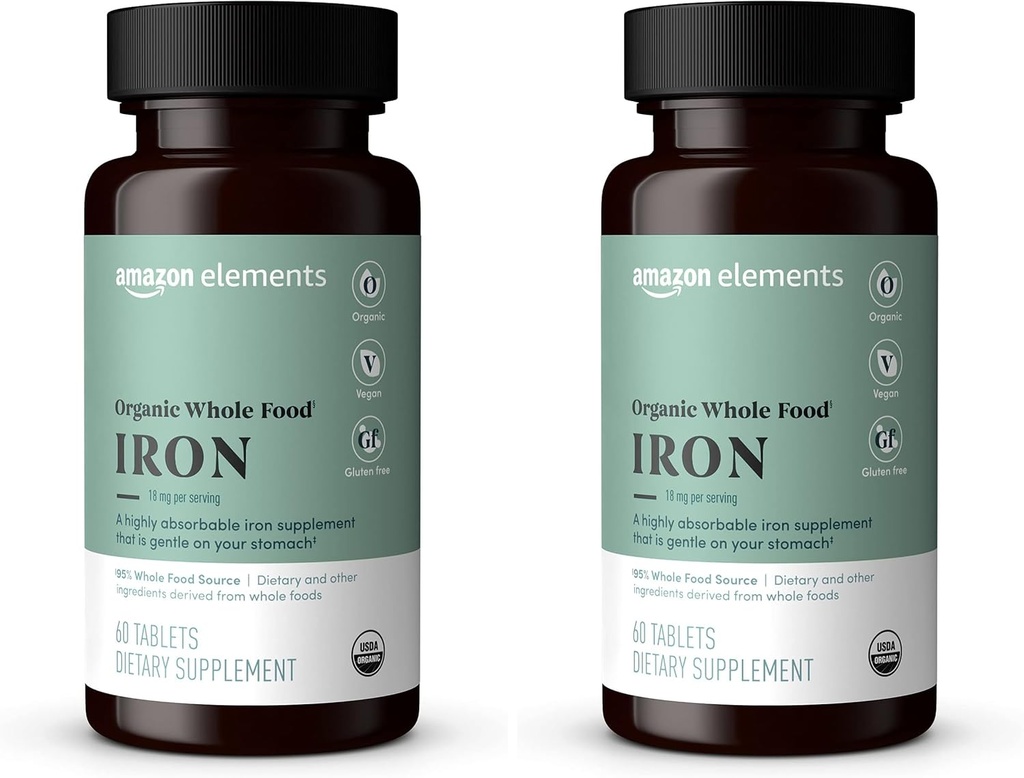Elements Organic Whole Food Iron, 60 Tablet (Balení po 2)