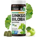 BIO KRAUTER Ginkgo Biloba Gummies - 90 Vegan Chews - Ginkgo Biloba doplňky pro podporu mozku - 120 mg Standardizovaný extrakt - Pectin- based Formule