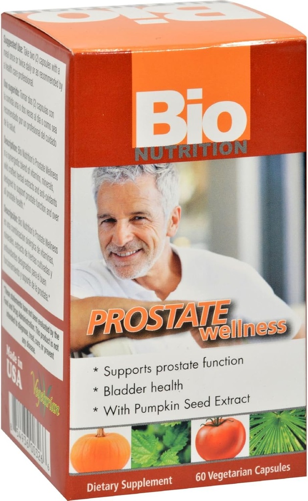 Bio Nutrition Prostate Wellness - Zdraví močového měchýře - Gluten Free - 60 Vegetariánských kapslí (Balení po 2)