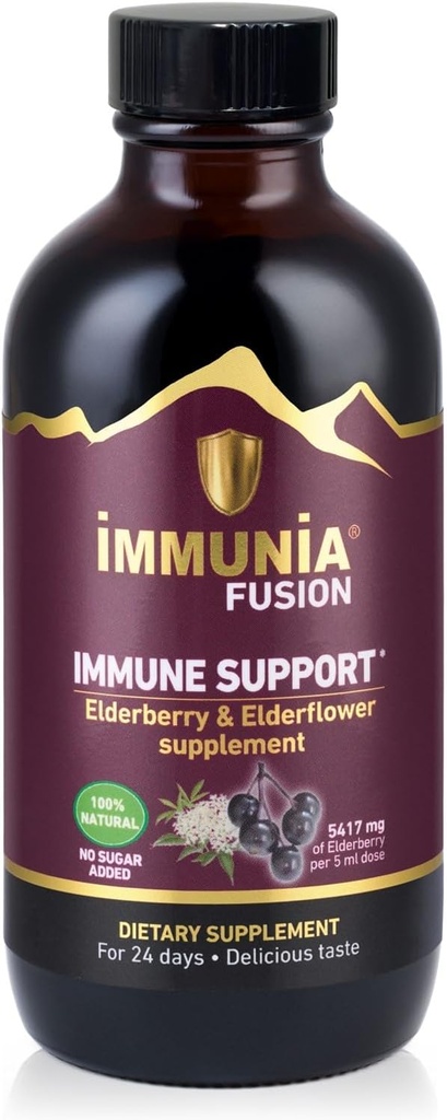 Imunie Fusion - Vylepšit vaši imunitní podporu. Mocný vzorec vyrobený s bezinky, bezinky a modré ovoce bohaté na polyfenoly. Koncentrovaný antioxidační vzorec. (1- balení)