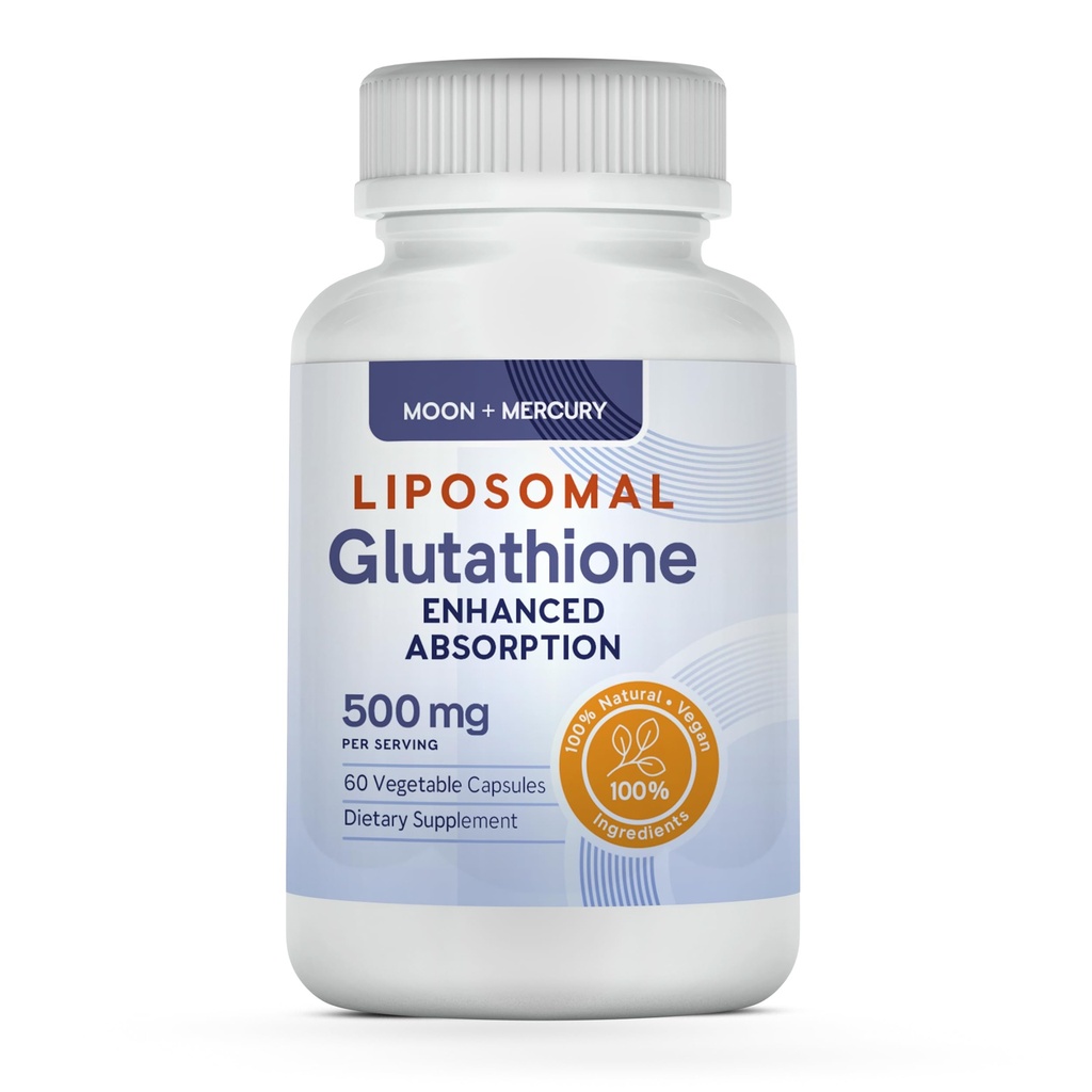 Liposomální Glutathione Non- GMO, gluten zdarma 500 mg dodatek - Může poskytnout imunitní podporu, Detox jater, zdraví mozku a srdce - 60 Glutathione Kapsle