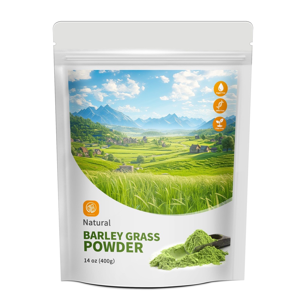 Hudetex Barley Grass Juice Powder 14 oz - 100% čistý kozí tráva Powder, podporuje kardiovaskulární, jaterní a trávicí funkce, Vegan, No Maltodextrin & Sugar.