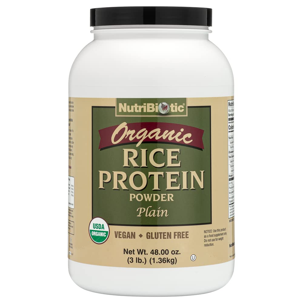 Nutritional Biotic Certified Organic Rice Protein Plain, 3 Litry current 124; Nízké sacharidy Vegan protein prášek current 124; Raw, Certified Kosher & Keto Friendly currency currency 124; Made Without Chemicals, GMO & Gluten current 124; Easy to Digest