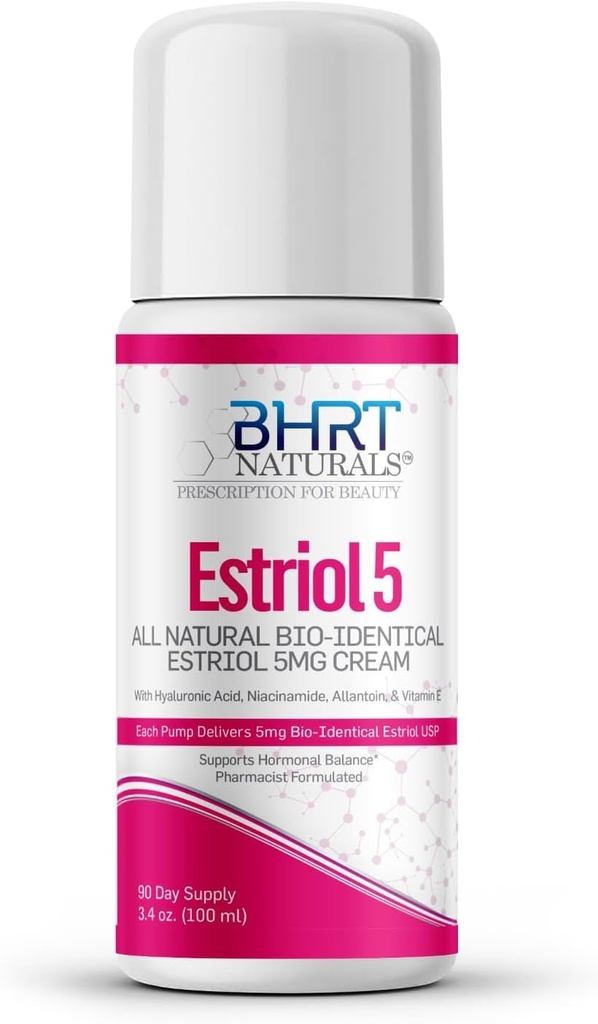 Estrogen krém pro ženy Menopauza Relief - All Natural Bioidentické Estriol Cream - Hormon Balance BHRT - Farmaceutický Kompatibilní, Profesionální stupeň - Made in USA, bílá