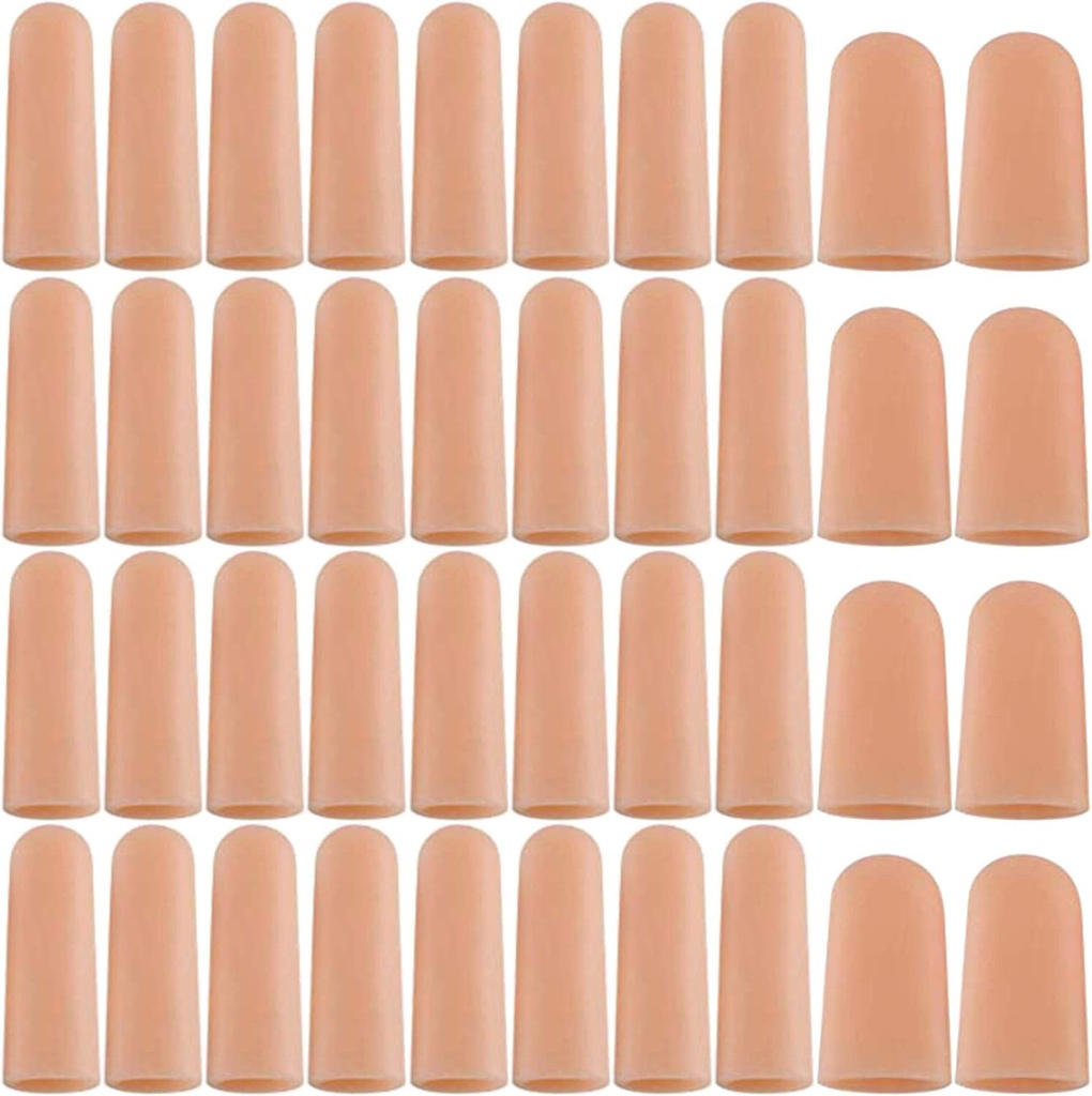 Gel Finger Podpora protektorových rukavic, Gel Finger Dětské postýlky / Kryty - Různé velikosti Silikonové prsty pro ruce Praskání, Eczema kůže (40ks)