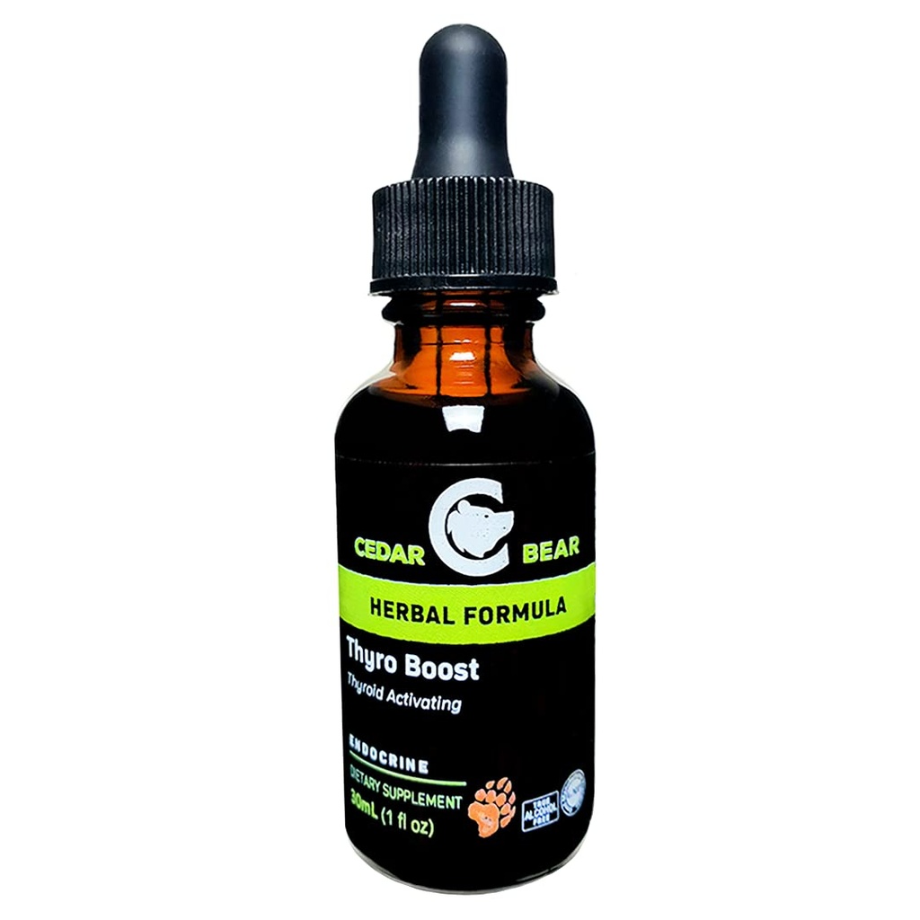 Cedar Bear Thyro posílit tekutý bylinný dodatek, který pomáhá aktivovat a budovat funkce štítné žlázy a strukturální integrity 1 Fl Oz